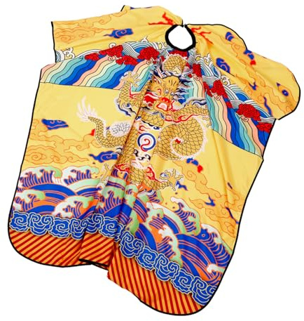 BESTYASH Capa de Peluquería Estampado Oriental, Tela Flexible y Versátil para Estilista Profesional