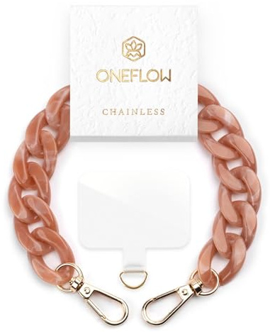 ONEFLOW Handyanhänger fürs Handgelenk, Universal Handykette kurz Handschlaufe, Handyband für Hüllen Abnehmbar, Anhänger Kette mit Karabiner für alle Handys, Chainless Urban Chain - PARENT
