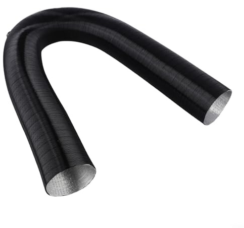 75 mm Aluminium-Luftauslassrohr, Diesel-Standheizung, Luftschlauch, Teleskopk, Wärmeverteilungssystem, Schwarz (200 cm)