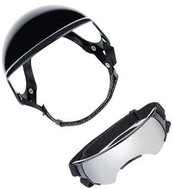 Verstellbares Schutzhelm und Schutzbrille für aktive Haustiere, Outdoor-Aktivitäten, sonnenfeste Sonnenbrille, kleine Rassen, Haustiere, Outdoor-Aktivitäten