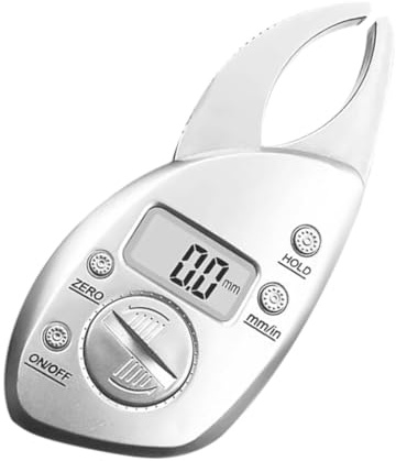 IWOWHERO Calibrador Digital De Grasa Corporal Portátil Pantalla Lcd, Pinza De Medición Precisa Color Plata, Instrumento Compacto Para Gimnasio y Control De Salud