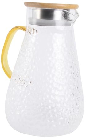 Toyvian Jarra de Vidrio Resistente al Calor para Bebidas Grandes Jarra de Agua Práctica y Elegante para Jugo Leche y Té Diseño Moderno para Uso Doméstico y Decoración