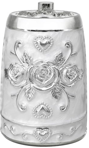 swsce Vintage Automatic Toothpick Holder Box,Hand Press Retractable Toothpick Dispenser Toothpicks Case Storage Organizer Container for Kitchen Home Restaurant Hotel (Silver Flower)