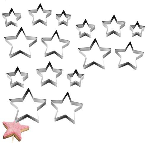 15 Pièce Emporte Piece En Forme D'étoile, Emporte Pièces En Acier Inoxydable, Ensemble D'emporte-pièces En Forme D'étoile En Acier Inoxydable Pour Décoration De Fêtes