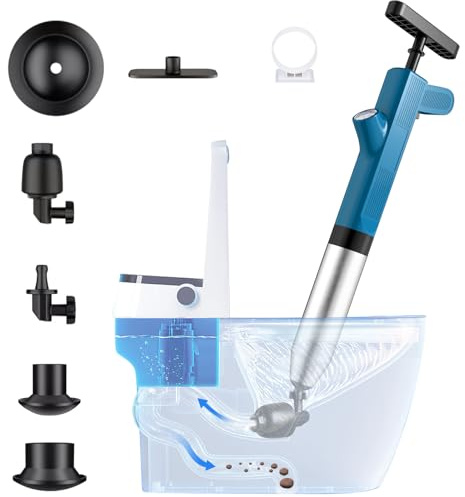Lytool Toilet-Plunger-Set High Pressure Air Plunger Drain Blaster Gun Powerful Toilet Plunger, Sink Plunger for Toilets, Sink, Bathroom, Shower, Kitchen, Pipe, Floor Drain, Sewer