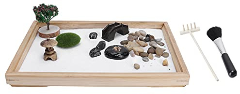 Tomotato Sand Garden Kit, Zen Japanese Mini Meditation Tabletop Decoration Accessory for Home Office Desktop Stress Relief