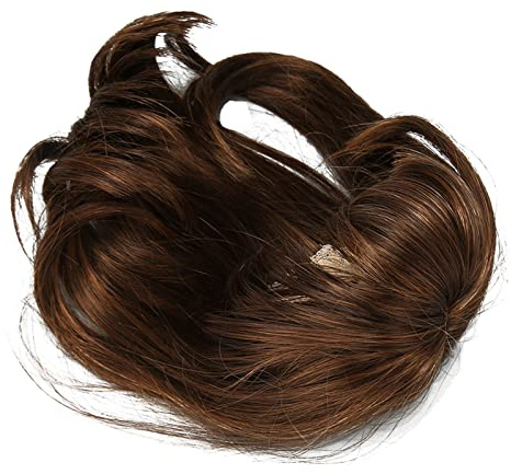Tnfeeon Parrucca per Bambola in Seta Ad Alta Temperatura, Parrucca con Capelli Corti con Frangia, Perfetta per Bambole in Scala 1/6 15,5-17 Cm (Marrone chiaro)