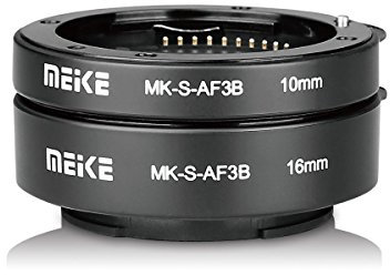 Meike MK-S-AF3B Kunststoff Auto Focus Macro Extension Tube Autofokus Adapter Ring 10 mm 16 mm für Sony ohne Spiegel a7 a7m2 nex3 mex5 nex6 nex7 a5000 a6000 a6300 a6500 a9 usw kamera