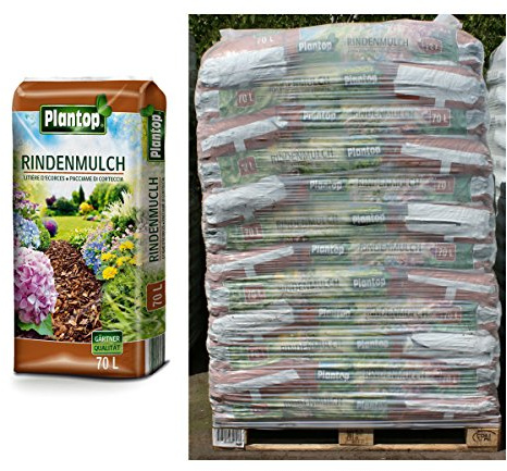 1 Palette Rindenmulch mit 36 Sack je 70 Liter = 2520 Liter mit 10 - 40 mm Körnung