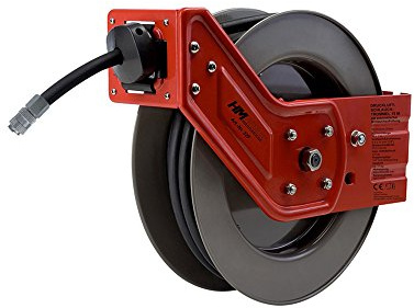 HM Müllner Druckluft-Schlauchtrommel 32F 15m Automatische Aufrollautomatik Rot Wandmontage Schlauchtrommel