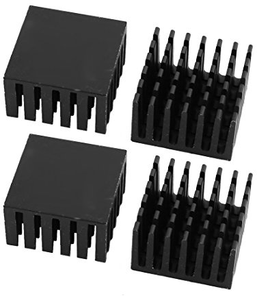 anskaffningskarta 4 st 25 mm x 25 mm x 15 mm aluminium kylfläns värmediffus kylfena svart
