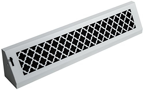 SteelCrest BTU24BBSWH Bronze Series Designer Baseboard Vent with Air-Volume Damper, White