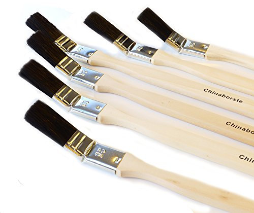 ROTIX-98045 | 6 X Heizkörperpinsel 25 mm | Schwarze Mischborste | Handwerkerqualität