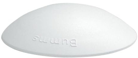 HKB ® 10 Stück BUMMS Türstopper, Türpuffer, Ø 60 mm Höhe: 15 mm, weiss, aus Kunststoff, mit Klebefläche, Originalprodukt von Hersteller Hansi Siebert, Artikel-Nr. 50357