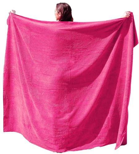 Kapart Strandtuch XXL Pink, 100% Baumwolle, 100x220 cm I XXL Saunahandtuch I Badetuch in Übergröße I Duschhandtuch, Badehandtuch & Saunatuch