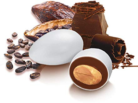 Confetto bianco Ciocco Fondente Confetti Papa g 500 - Mandorla tostata ricoperta di cioccolato fondente 60% - Senza glutine