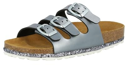 Lico Damen Bioline Sensation Pantoletten, Anthrazit, 42 EU