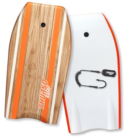 Thurso Surf Quill Bodyboard léger et Durable avec Noyau en EPS IXPE et Fond Lisse en polyéthylène Haute densité FRP Queue Croissant Double Canal en Maille Plastique avec Double émerillon et Laisse de