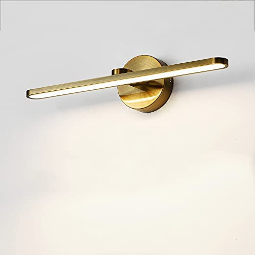 Quevia-Eletro Bronze LED Aluguss Vintage Beschlagfrei Make Up Spiegel Licht Eisen & Acryl Bad-Beleuchtung Wandlampe 14W für Wandbild Badezimmer Eingang Leselicht Nachttischlampe neutral light 4500K