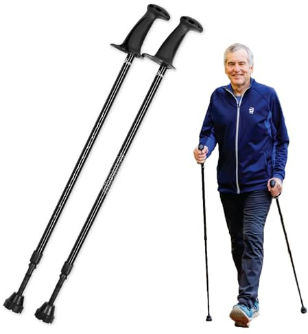 Urban Poling ACTIVATOR® Walking Poles for Balance and Rehabilitation – 1 Pair – Ergonomic CoreGrip™ Handles – Adjustable, Collapsible, and Lightweight for Stability and Recovery in Evening Black