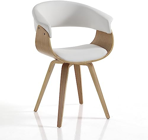 Wink Design Derby Wood White Mehrschichtstuhl, Eiche, Weiß, 62 x 51 x H 72/81 cm