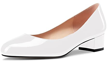 Aachcol Femmes Rond Bout Escarpins Bloc Chunky Bas Talon Heel Slip-on Dress Chaussures Bureau 3.5 CM