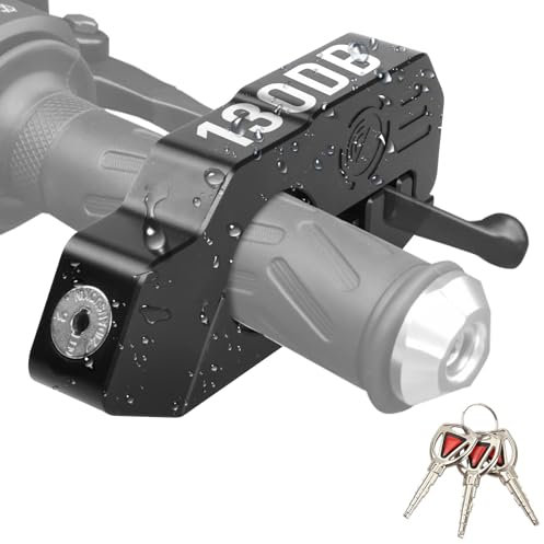 Boiarc Motorcycle Brake Lock 130 dB Alarm Anti-Theft Motorcycle Handlebar Lock Aluminium Alloy Brake Lever Lock with 3 Keys for Motorcycles, Scooters, Off-Road Vehicles