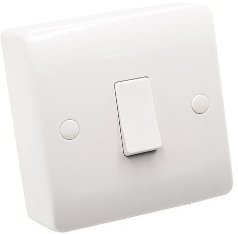 SHPELEC ® Premium Curved Edge White Electrical Sockets Range - Convenient and Versatile Power Solution (1 Gang Switch + Back Box)
