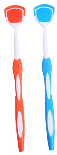 Housoutil Raschietto per Lingua Strumento per Pulizia Lingua 2 Pezzi in Plastica Nanometrica Leggera e Confortevole Cura Orale Quotidiana per Adulti