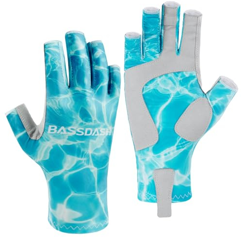 Bassdash ALTIMATE UPF 50+ Damen Angeln Handschuhe UV Sonnenschutz Fingerlos Für Kajak Fahren Paddeln Wandern Radfahren Fahren Training