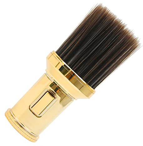Friseursalonbürste aus Faser und Kunststoff in Gold für Nacken | Entfernen Loser Haare, für Trimmen und Rasieren, auch Reinigung der Tastatur