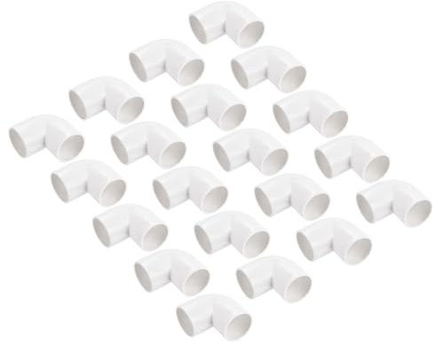 QUARKZMAN 30 Stück PVC Rohrverbinder 20 mm Richtungswechsel 90 Grad Winkelrohrverschraubung Kupplung Kanalverbinder Kupplungsverbinder Kabelrohr für Elektrische Leitung Rohre, Weiß