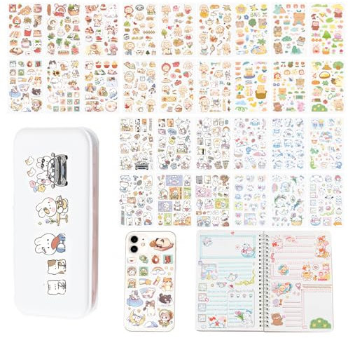 30 pegatinas para álbumes de recortes Kawaii DIY para niños, adultos, para la decoración del libro de visitas, álbumes, revistas, 5 juegos de pegatinas lindas
