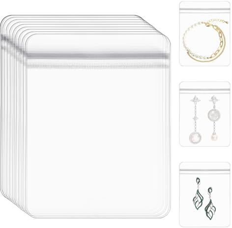 50pcs Transparente Schmuckbeutel,Reise Schmuckaufbewahrung,Reißverschlusstaschen,Versiegeltem Reißverschluss Druckverschlussbeutel, für Schmuck,Lebensmittel, Süßigkeiten, Ohrringe, Armbänder (4*6)