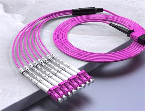 Femmina/Maschio MPO-LC Uniboot OM4 8 Core 12 Core Fibra Ottica Cavo Patch Cord, MPO-LC 8/12 Core 2/3-M Multimodale OM3 40G Fibra Ponticello(8C MPO-M-LC 2M)