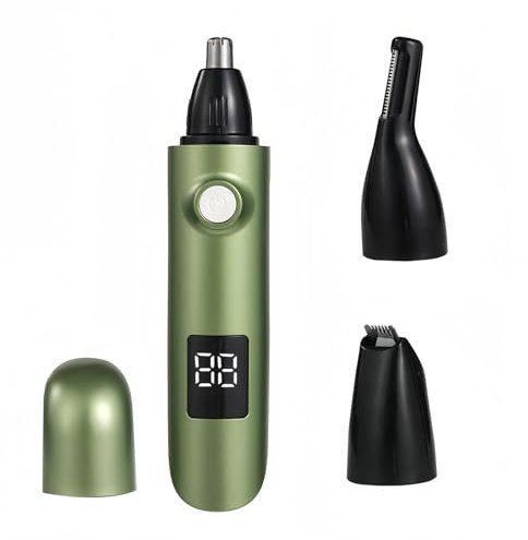 Nasenhaartrimmer, Nasenhaarschneider, 3 in 1 Ohrhaarschneider, USB Wiederaufladbar mit LED-Licht, Nasentrimmer Herren, Ohr Augenbrauen Trimmen Werkzeug, Augenbrauenrasierer für Männer Frauen