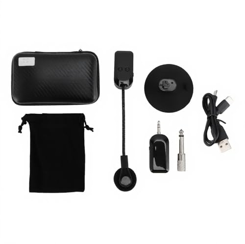 Microfonico Wireless 2.4G per Strumenti Musicali (Chitarra, Violino, Fisarmonica, Violoncello), Qualità Audio HiFi, Antidisturbo, Pickup Regolabile a 360° per Per