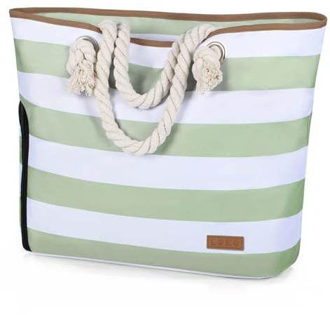 Lekespring Strandtasche Damen Groß mit Reißverschluss, Vielseitiger Badetasche XXL Familie Saunatasche Reisetasche Beach Tote Bag
