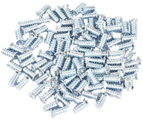 Lot de 100 vis européennes universelles à tête fraisée en acier au carbone 6,3 x 13 mm Vis spéciale pour tiroirs, charnières de meubles, rails de tiroir