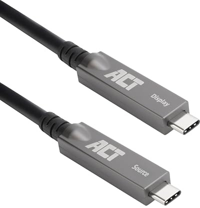 ACT Câble optique actif USB C (AOC) 10 m, câble vidéo USB C USB 3.2 Gen2, haute vitesse, USB C fibre optique active, pour panneaux tactiles, vidéoconférence - AK4330
