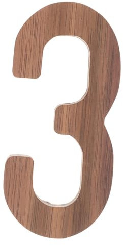 Housoutil Numéros De Maison En Bois Foncé Modernes, Plaques Numériques Solides Et Tridimensionnelles, Finition Noyer, Installation Facile Pour Boîtes Aux Lettres Extérieures, Ensemble De 3 Chiffres