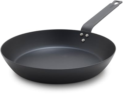 GreenPan x Bobby Flay - Sartén de acero al carbono de 10 pulgadas, presazonada, naturalmente antiadherente, sin PFAS, resistente, segura para altas temperaturas, duradera y versátil para estufa, horno