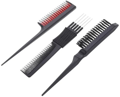 SHERCHPRY Set Da 3 Pettini Per Chioma Da Donna e Uomo, Pettine a Coda Di Topo e Pettine Fine in Plastica Leggera Per Styling, Separazione e Cotonatura Professionale Per Uso Domestico e Salone