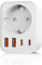 5 en 1 Adaptateur Prise Italienne vers France, Adaptateur Prise Italienne, 2 USB C, 2 USB A, Europe FR 2 Broches vers US 3 Broches, pour Italie, Chili, Maldives, Saint-Marin, Vatican,Type L