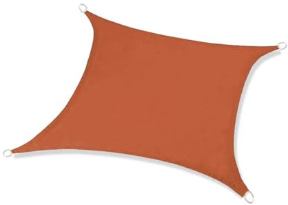 Hiseng Tenda a Vela Ombreggiante Impermeabile Rettangolo, Vele Parasole da Giardino Protezione Raggi UV 95% Telo Ombreggiante Terrazzo con 4 Corde Telo Ombra Tenda da Sole (Rosso mattone A,3x3m)