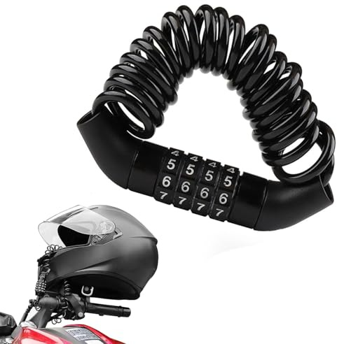 Zwenjuan Lucchetto Bici Combinazione,Lucchetto per Casco da Bicletta Piccolo a Combinazione 4 Cifre,Casco Moto Lucchetto Lega di Alluminio,per Moto,Scooter,Passeggini