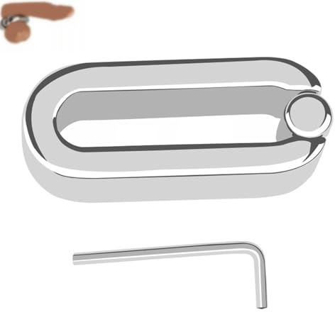 Men's Stainless Steel Long Rings Metal Fitness Accessory with Removable Steel Ball S92 (15mm)