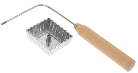 BESPORTBLE Stampo per Snack Fritti e Frittelle di Verdure Mould per Friggere con Manico in Legno, Lega di Alluminio Antiaderente, per Uso Domestico e Preparazioni Fai da Te