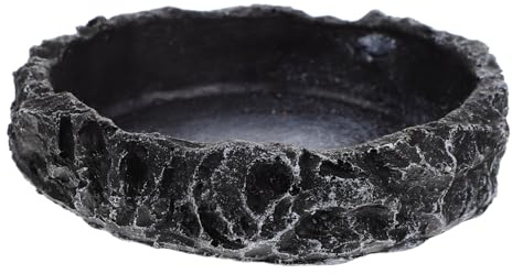 jojofuny Bol à Eau Résistant pour Reptiles Résine Naturelle Nourriture et Abreuvoir pour Lézards Tortues Serpents et Petits Reptiles Accessoire pour Terrarium