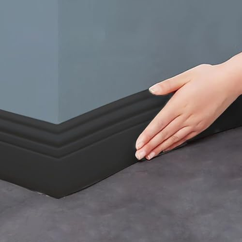 Plinthe Souple Pliable Convient Corniere Plinthe souple autocollante de 5 m -12cm x 11 mm - En NBR flexible - Pour cuisine et salle de bain